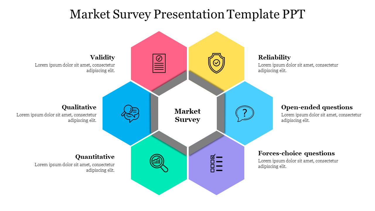 6 Node Market Survey Presentation Template PPT